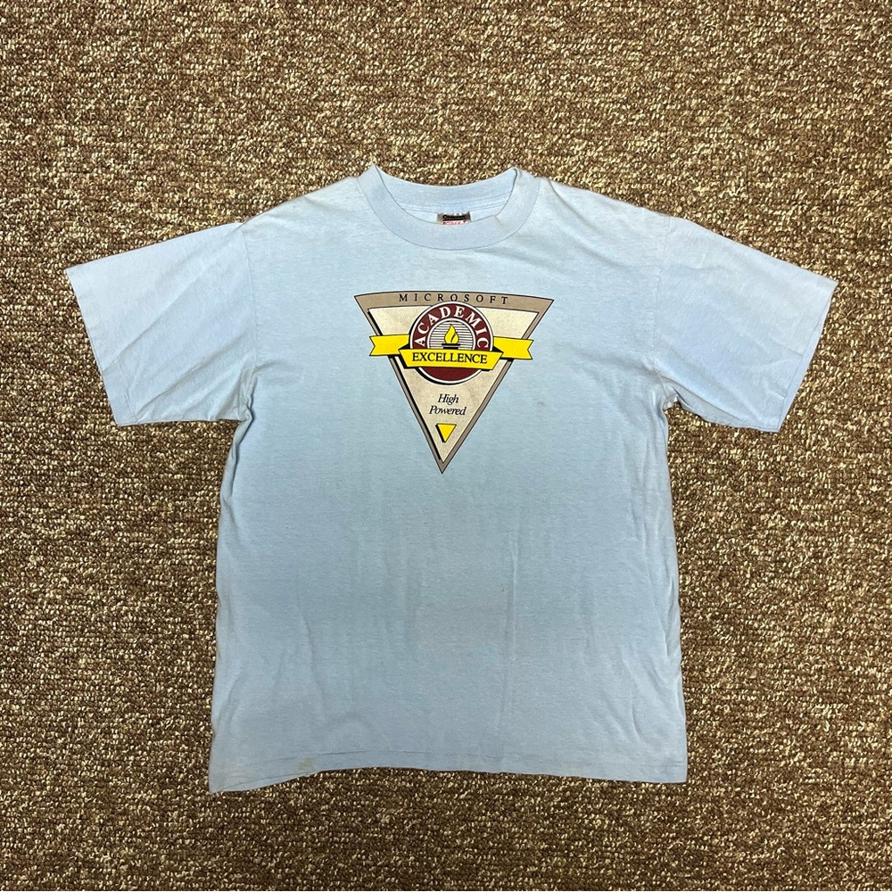 INSANELY RARE Microsoft Academic Excellence High Powered Single Stitch 1989 Tee